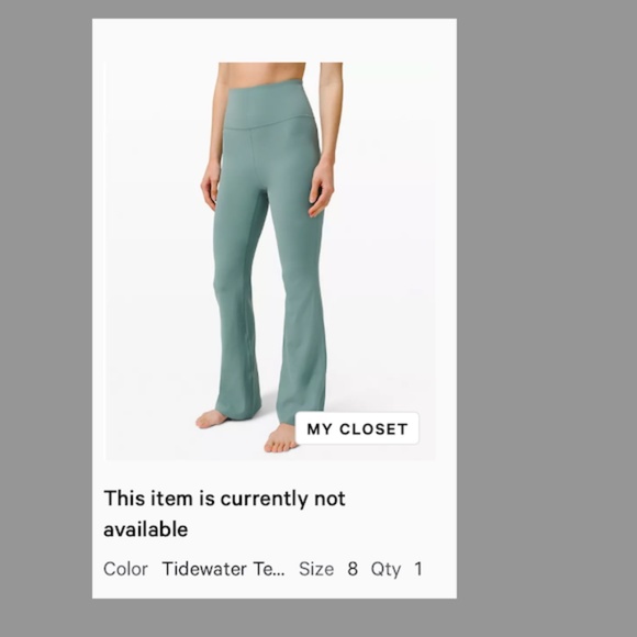 Lululemon Groove Pant Flare Super High-Rise Nulu, Size 8, Tidewater Teal - Picture 2 of 3